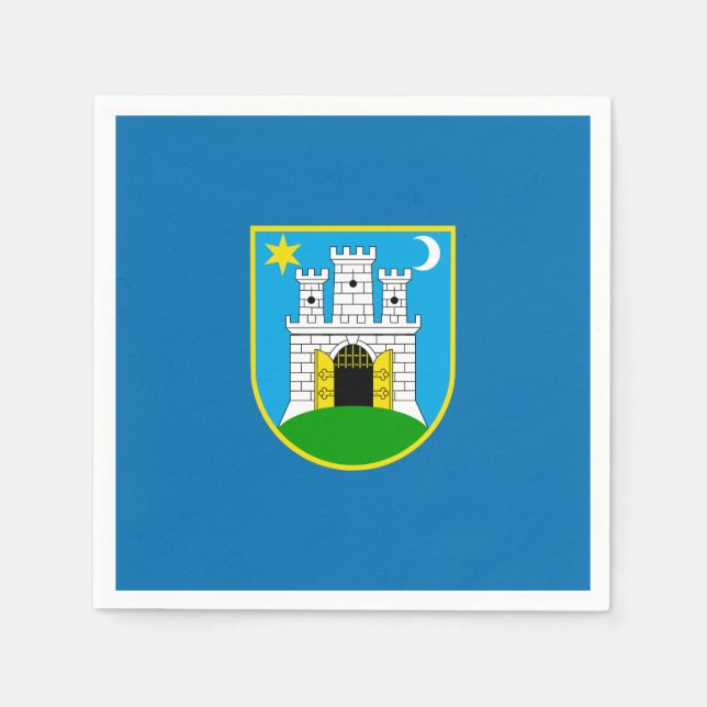 Guardanapo De Papel Bandeira de Zagreb, Croácia Napkins (Frente)