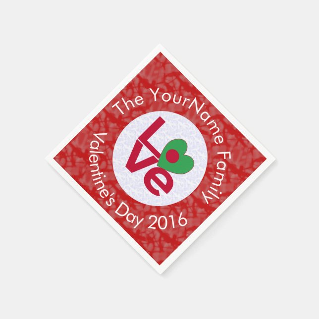 Guardanapo De Papel Bandeira do Bangladesh Heart Red LOVE (Canto)