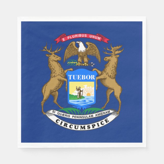 Guardanapo De Papel Bandeira do estado de Michigan (Frente)