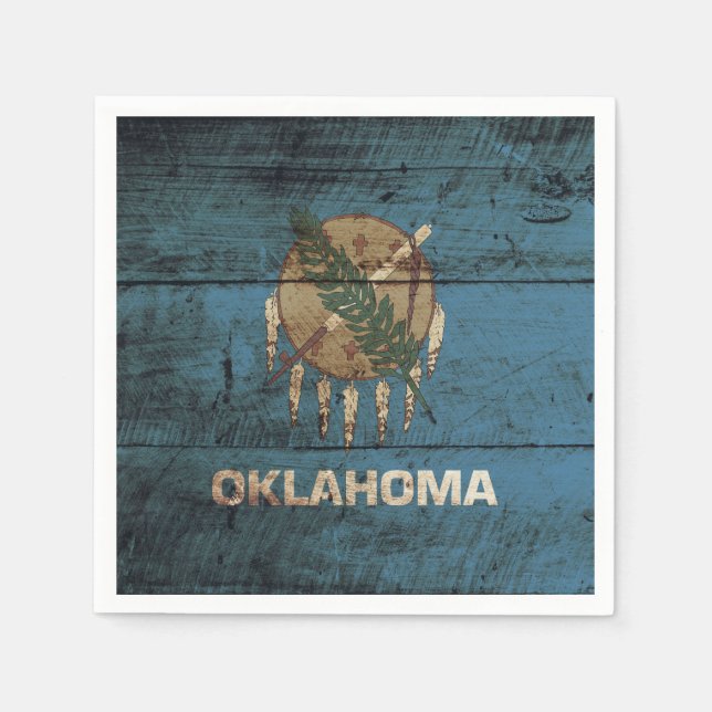 Guardanapo De Papel Bandeira do Estado de Oklahoma no Velho Grão de Ma (Frente)