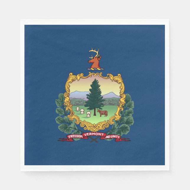 Guardanapo De Papel Bandeira do Estado de Vermont (Frente)