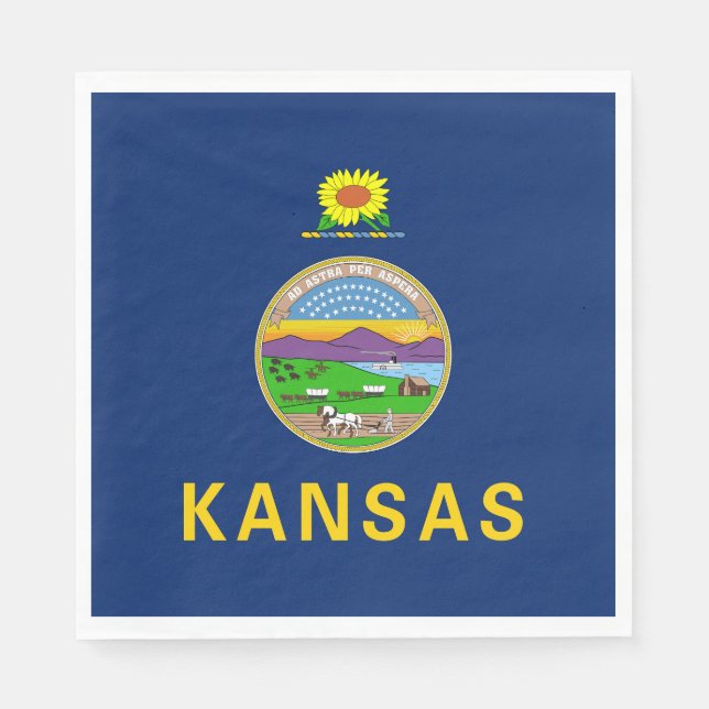 Guardanapo De Papel Bandeira do Estado do Kansas (Frente)