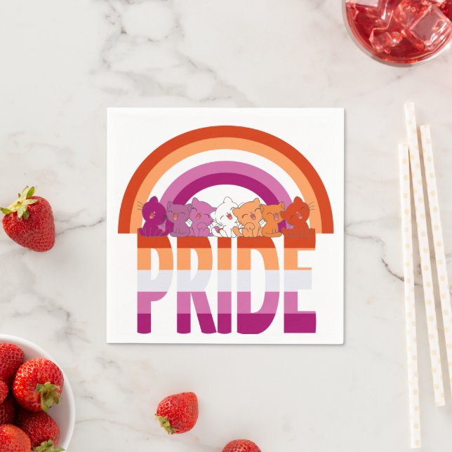 Guardanapo De Papel Bandeira do Orgulho de Gatos Lésbicas (Insitu)