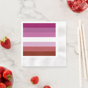 Guardanapo De Papel bandeira do orgulho lésbico feminino da SlipperyJo