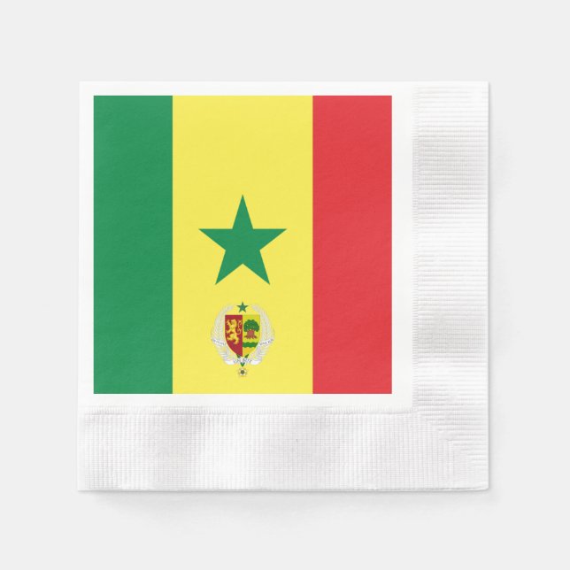 Guardanapo De Papel Bandeira do Senegal-casaco de armas (Frente)