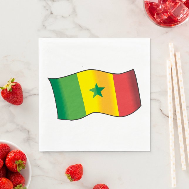 Guardanapo De Papel Bandeira do Senegal Orgulho Senegalês Verde Amarel (Criador carregado)