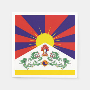 Guardanapo De Papel Bandeira do Tibete e da Neve, mantra-