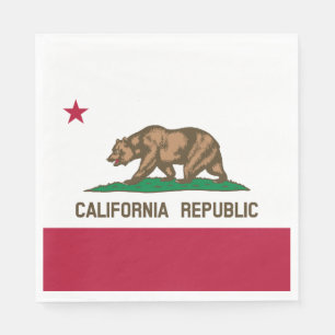 Guardanapo De Papel Bandeira do Urso da Califórnia: Estado do Ouro de
