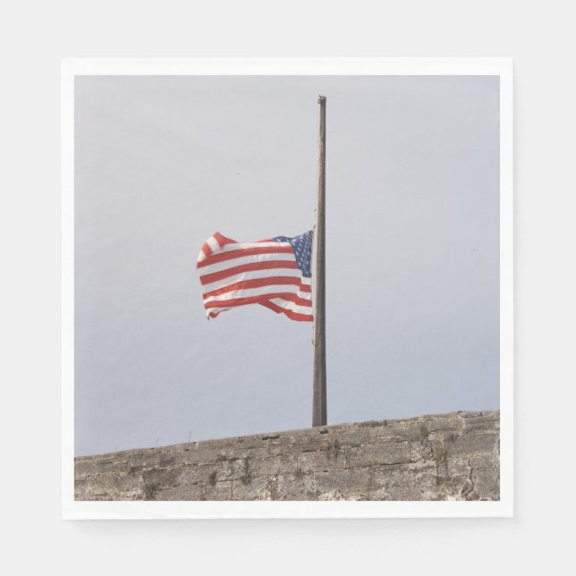 Guardanapo De Papel Bandeira dos Estados Unidos em Half-Mast (EUA) (Frente)
