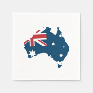 Guardanapo De Papel Bandeira e mapa de Austrália