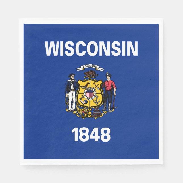 Guardanapo De Papel Bandeira Estadual do Wisconsin (Frente)