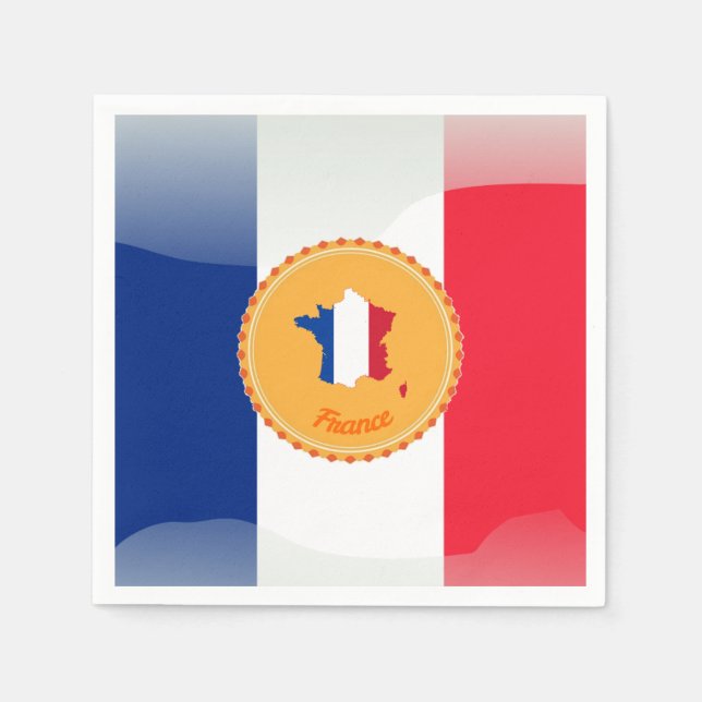 Guardanapo De Papel bandeira francesa (Frente)