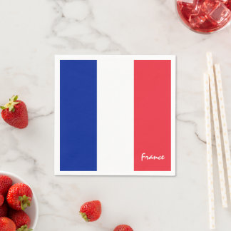Guardanapo De Papel Bandeira francesa e moda de festa da França /torce