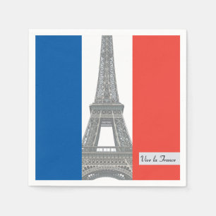 Guardanapo De Papel Bandeira Francesa, Vive la France, Partido do Dia