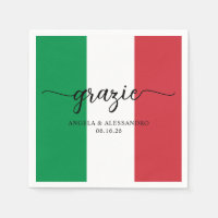 Bandeira Italiana Caligrafia Elegante Grazie