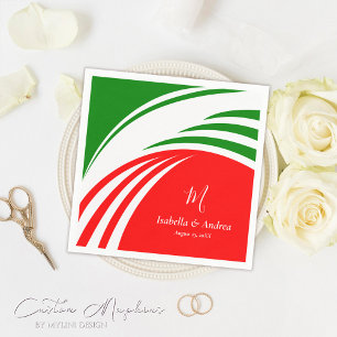 Guardanapo De Papel Bandeira Italiana com Monograma Personalizado