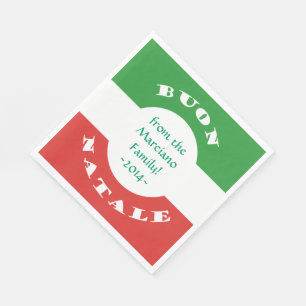 Guardanapo De Papel Bandeira italiana e nome da festa de Natal de Buon