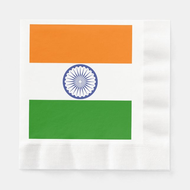 Guardanapo De Papel Bandeira Nacional da Índia Ashoka Chakra (Frente)