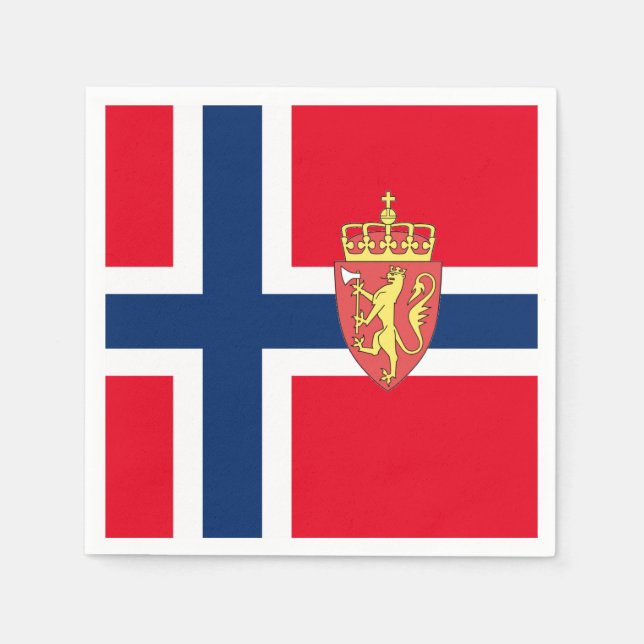 Guardanapo De Papel Bandeira norueguesa (Frente)