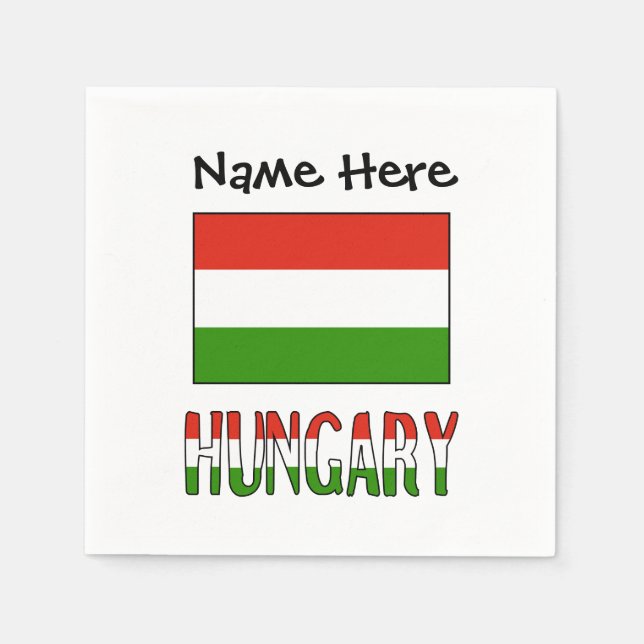 Guardanapo De Papel Bandeira Personalizada da Hungria (Frente)