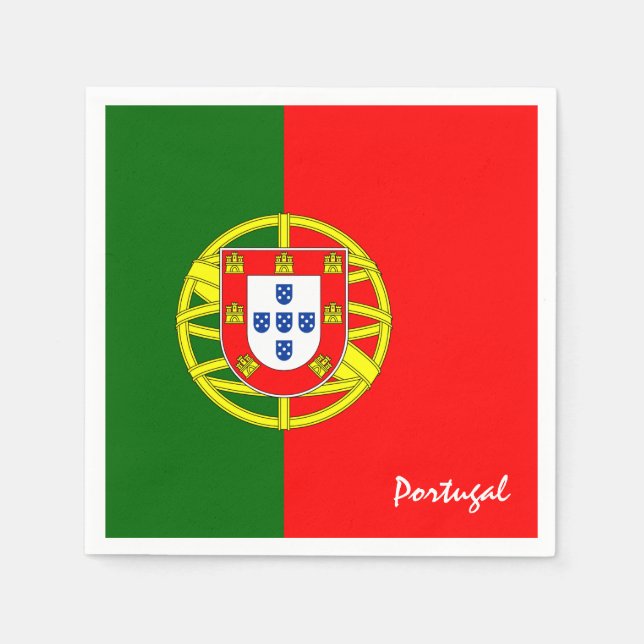 Guardanapo De Papel Bandeira portuguesa e moda/esportes (Frente)
