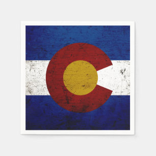 Guardanapo De Papel Bandeira preta do estado de Colorado do Grunge