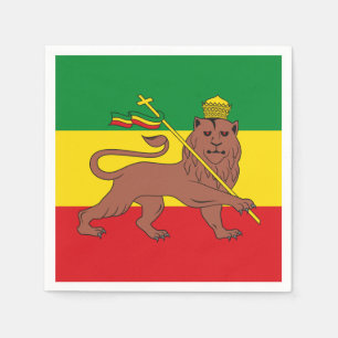 Guardanapo De Papel Bandeira rastafári na Etiópia Leão de Judah Pos