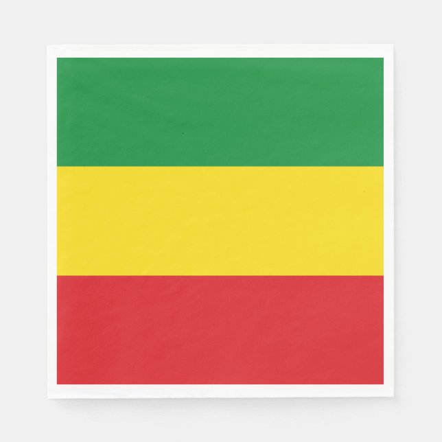 Guardanapo De Papel Bandeira Rastafarian Rasta Etiópia (Frente)