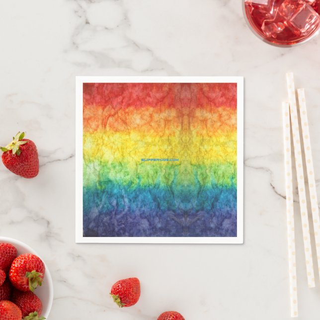 Guardanapo De Papel Bandeira tie-dye da SlipperyJoe's arco-íris pressi (Insitu)