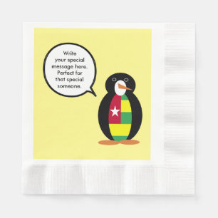 Guardanapo De Papel Bandeira Togolesa Pinguim Senhora Personalizada 