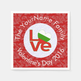 Guardanapo De Papel Bandeira Vermelha Búlgara do AMOR Personalizada 