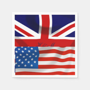 Guardanapo De Papel Bandeiras americanas e britânicas, casamento real