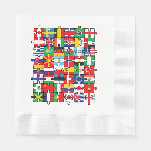 Guardanapo De Papel Bandeiras de países de bandeira internacional mund (Frente)