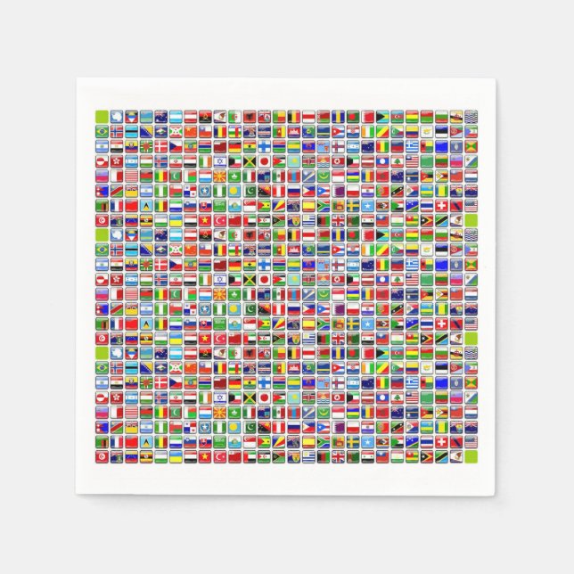 Guardanapo De Papel Bandeiras do Mundo (Frente)