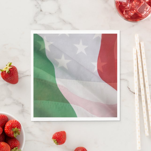 Guardanapo De Papel Bandeiras italiana e americana (Insitu)