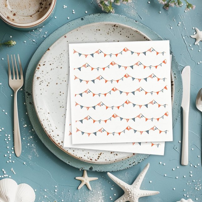 Guardanapo De Papel Bandeiras Náuticas Chá de Bebê (Criador carregado)