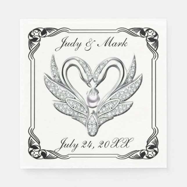 Guardanapo De Papel Bandeja Negra Banhos de Prata Papel Nápoles (Frente)