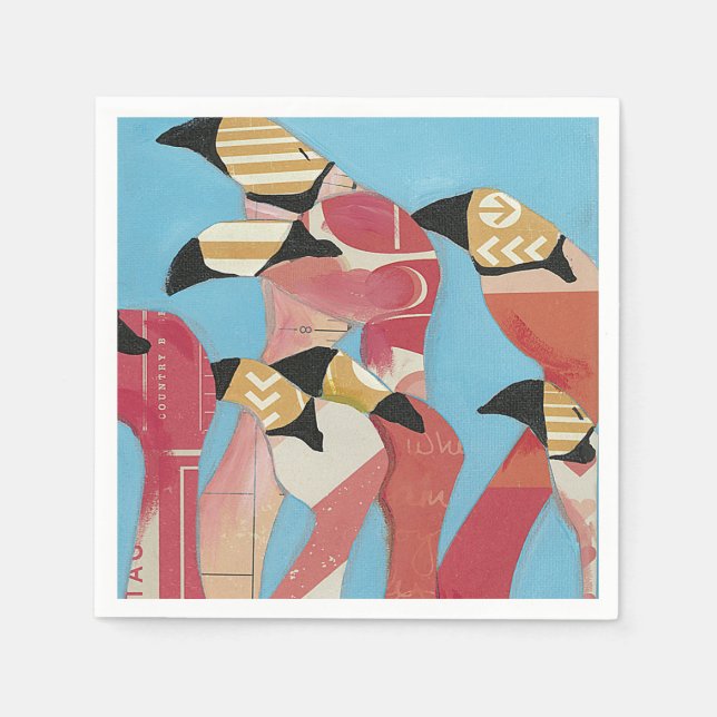 Guardanapo De Papel Bando de Flamingos (Frente)