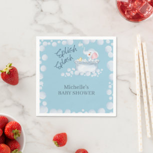 Guardanapo De Papel Banho de Bolha Azul Baby Shower Animal