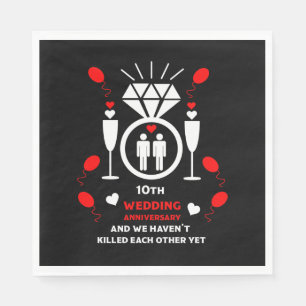 Guardanapo De Papel Banner de 10ª Aniversário de Casamento gay
