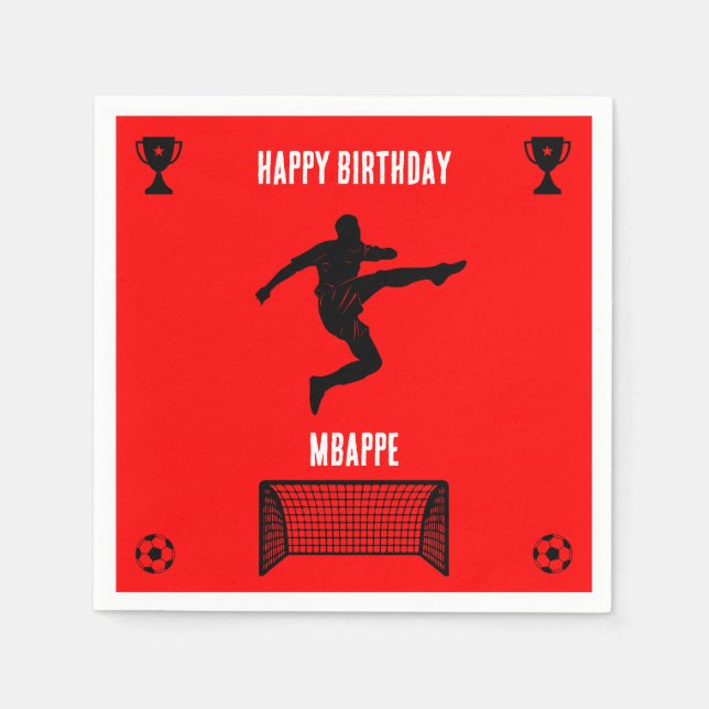 Guardanapo De Papel Banner de aniversário de futebol (Frente)
