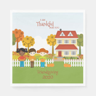 Guardanapo De Papel Banquete da acção de graças de Friendsgiving