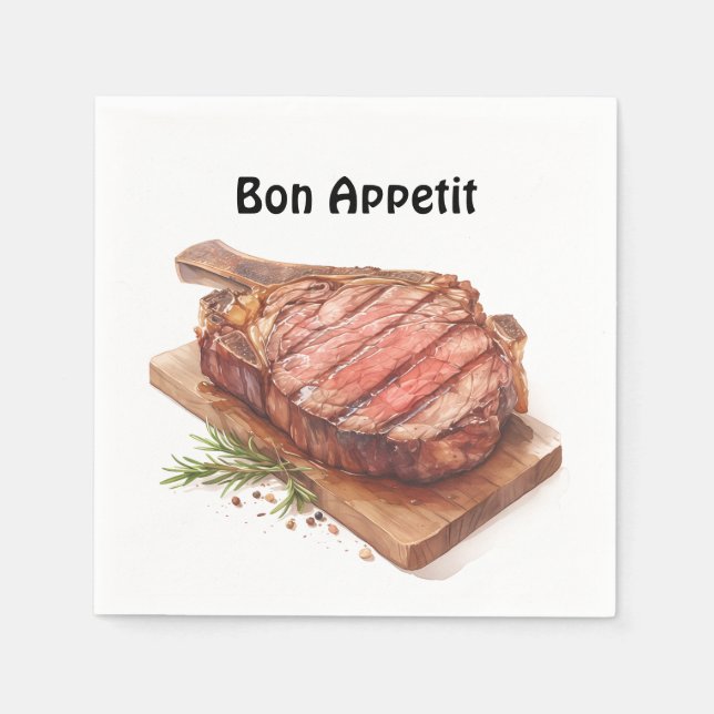 Guardanapo De Papel 🍖 "Banquete de Carnivore" - Bon Appetit Napkins � (Frente)