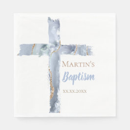 Guardanapo De Papel Baptism dusty blue agate Holy Cross