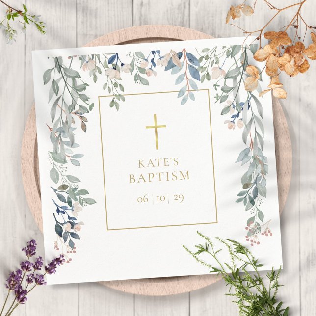 Guardanapo De Papel Baptismo de Verduras Florais Crisma (Criador carregado)