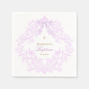 Guardanapo De Papel baptismo lilás roxo aquarela