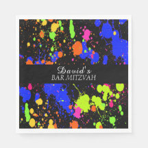 Bar/Bat Mitzvahs Tinta Neon Salpicada