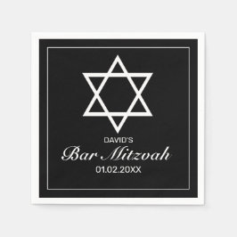 Guardanapo De Papel Bar branco minimalista moderno Bat Mitzvah