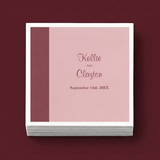 Guardanapo De Papel Bar Burgundy Minimalista Moderno (Criador carregado)
