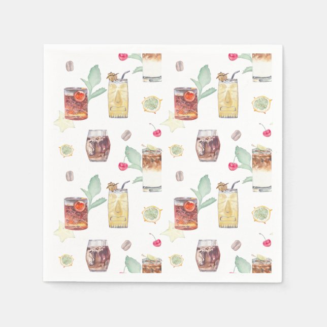 Guardanapo De Papel Bar de Casamento Tiki Cocktail Napkins (Frente)